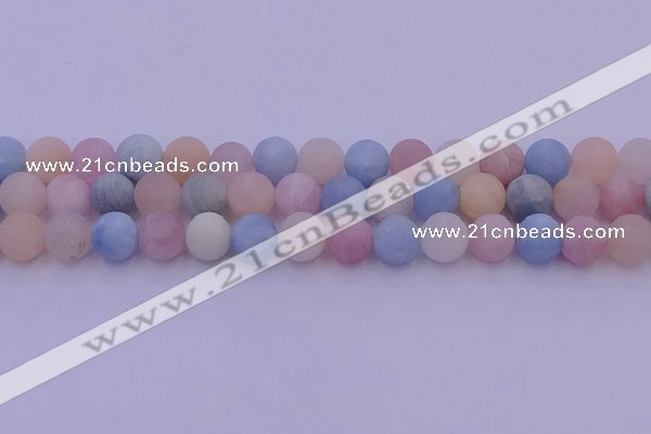 CMG304 15.5 inches 12mm round matte morganite beads wholesale