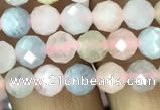 CMG321 15.5 inches 6mm faceted round morganite gemstone beads