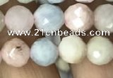 CMG322 15.5 inches 8mm faceted round morganite gemstone beads