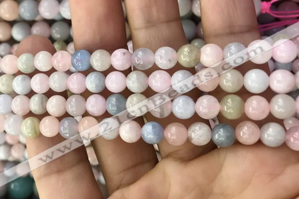 CMG330 15.5 inches 6mm round morganite beads wholesale