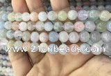 CMG342 15.5 inches 8mm round natural morganite beads