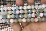 CMG346 15.5 inches 8mm faceted round morganite beads wholesale