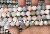 CMG347 15.5 inches 10mm faceted round morganite beads wholesale