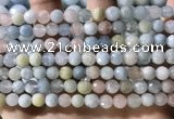 CMG386 15.5 inches 6mm faceted round morganite beads wholesale