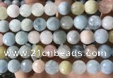 CMG389 15.5 inches 12mm faceted round morganite beads wholesale