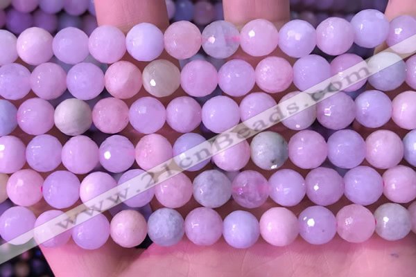 CMG398 15.5 inches 8mm faceted round morganite beads wholesale