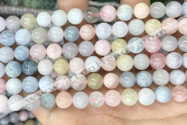 CMG403 15.5 inches 8mm round morganite beads wholesale