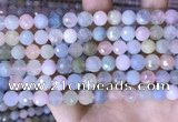 CMG416 15.5 inches 8mm faceted round morganite gemstone beads