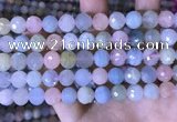 CMG417 15.5 inches 10mm faceted round morganite gemstone beads