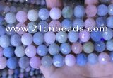 CMG418 15.5 inches 12mm faceted round morganite gemstone beads