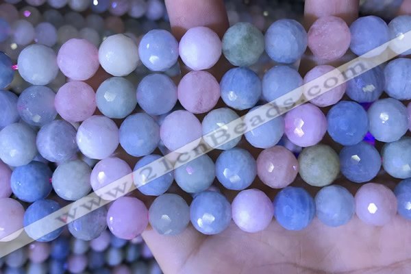 CMG418 15.5 inches 12mm faceted round morganite gemstone beads