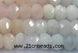 CMG456 15 inches 4*6mm faceted rondelle morganite beads