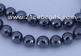 CMH03 16 inches 6mm faceted round magnetic hematite beads