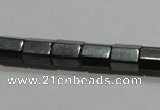 CMH107 15.5 inches 5*6mm faceted tube magnetic hematite beads