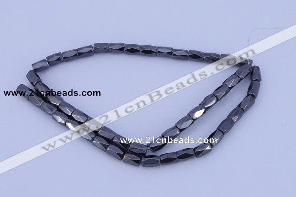 CMH12 16 inches 6*8mm faceted column magnetic hematite beads