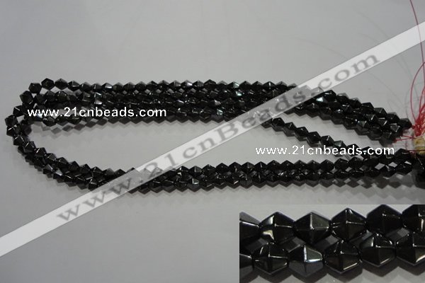 CMH135 15.5 inches 6*6mm faceted bicone magnetic hematite beads