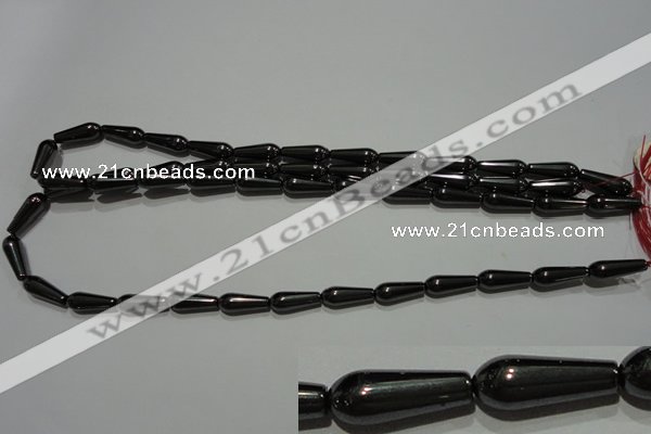 CMH139 15.5 inches 6*16mm teardrop magnetic hematite beads