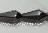 CMH142 15.5 inches 8*16mm faceted teardrop magnetic hematite beads