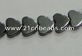 CMH174 15.5 inches 6*6mm heart magnetic hematite beads wholesale