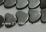 CMH175 15.5 inches 10*10mm heart magnetic hematite beads wholesale