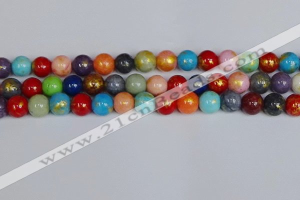 CMJ1014 15.5 inches 12mm round mixed Mashan jade beads wholesale