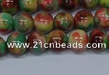 CMJ423 15.5 inches 8mm round rainbow jade beads wholesale