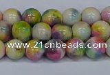 CMJ437 15.5 inches 8mm round rainbow jade beads wholesale