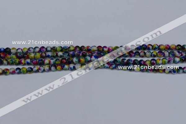 CMJ463 15.5 inches 4mm round rainbow jade beads wholesale