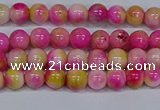 CMJ512 15.5 inches 4mm round rainbow jade beads wholesale