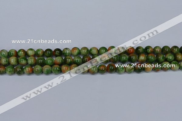 CMJ675 15.5 inches 8mm round rainbow jade beads wholesale