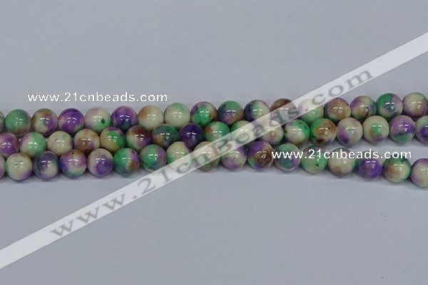 CMJ719 15.5 inches 12mm round rainbow jade beads wholesale