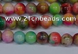 CMJ751 15.5 inches 6mm round rainbow jade beads wholesale