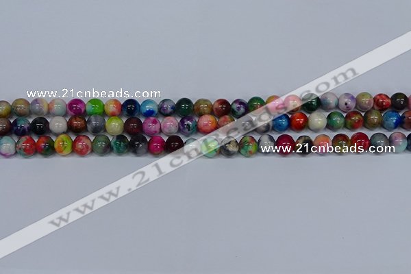 CMJ752 15.5 inches 8mm round rainbow jade beads wholesale