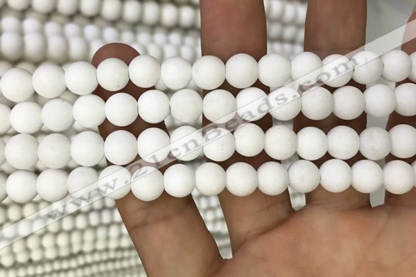 CMJ802 15.5 inches 8mm round matte Mashan jade beads wholesale