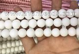 CMJ804 15.5 inches 12mm round matte Mashan jade beads wholesale