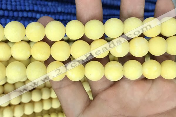 CMJ809 15.5 inches 12mm round matte Mashan jade beads wholesale