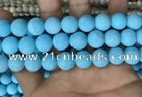 CMJ839 15.5 inches 12mm round matte Mashan jade beads wholesale