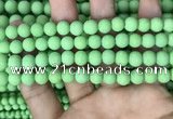 CMJ842 15.5 inches 8mm round matte Mashan jade beads wholesale