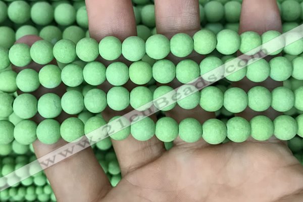 CMJ842 15.5 inches 8mm round matte Mashan jade beads wholesale