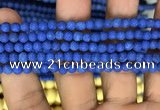 CMJ845 15.5 inches 4mm round matte Mashan jade beads wholesale