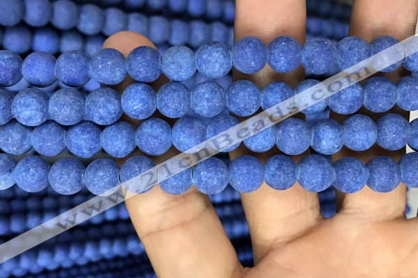 CMJ847 15.5 inches 8mm round matte Mashan jade beads wholesale