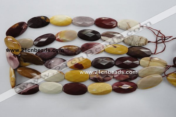 CMK110 15.5 inches 15*30mm faceted oval mookaite beads wholesale