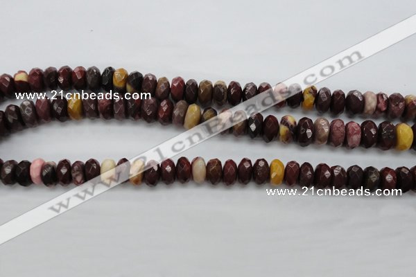 CMK121 15.5 inches 7*10mm faceted rondelle mookaite beads wholesale