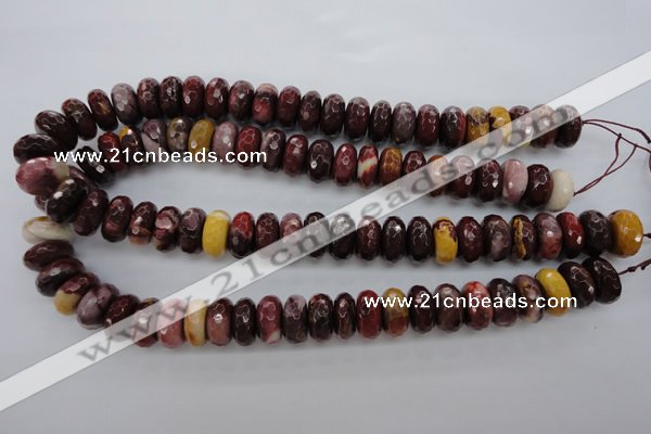 CMK122 15.5 inches 7*16mm faceted rondelle mookaite beads wholesale