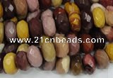 CMK21 15.5 inches 8*14mm faceted rondelle mookaite beads wholesale