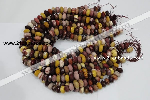 CMK21 15.5 inches 8*14mm faceted rondelle mookaite beads wholesale