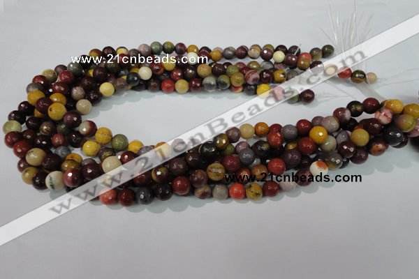 CMK212 15.5 inches 8mm faceted round mookaite gemstone beads