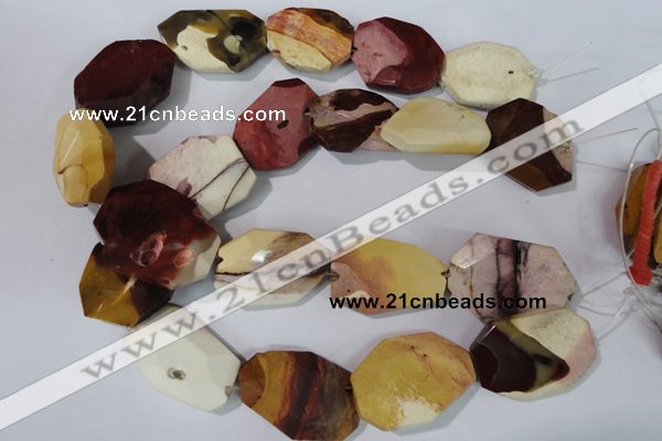 CMK235 15.5 inches 25*35mm faceted nuggets mookaite gemstone beads