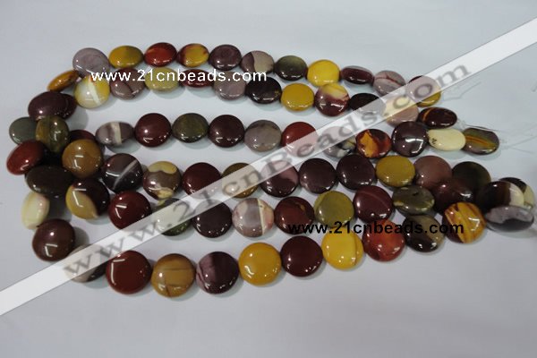 CMK242 15.5 inches 15mm flat round mookaite gemstone beads