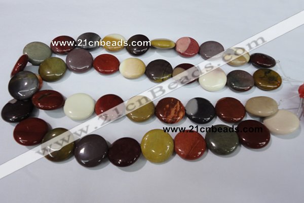 CMK244 15.5 inches 20mm flat round mookaite gemstone beads